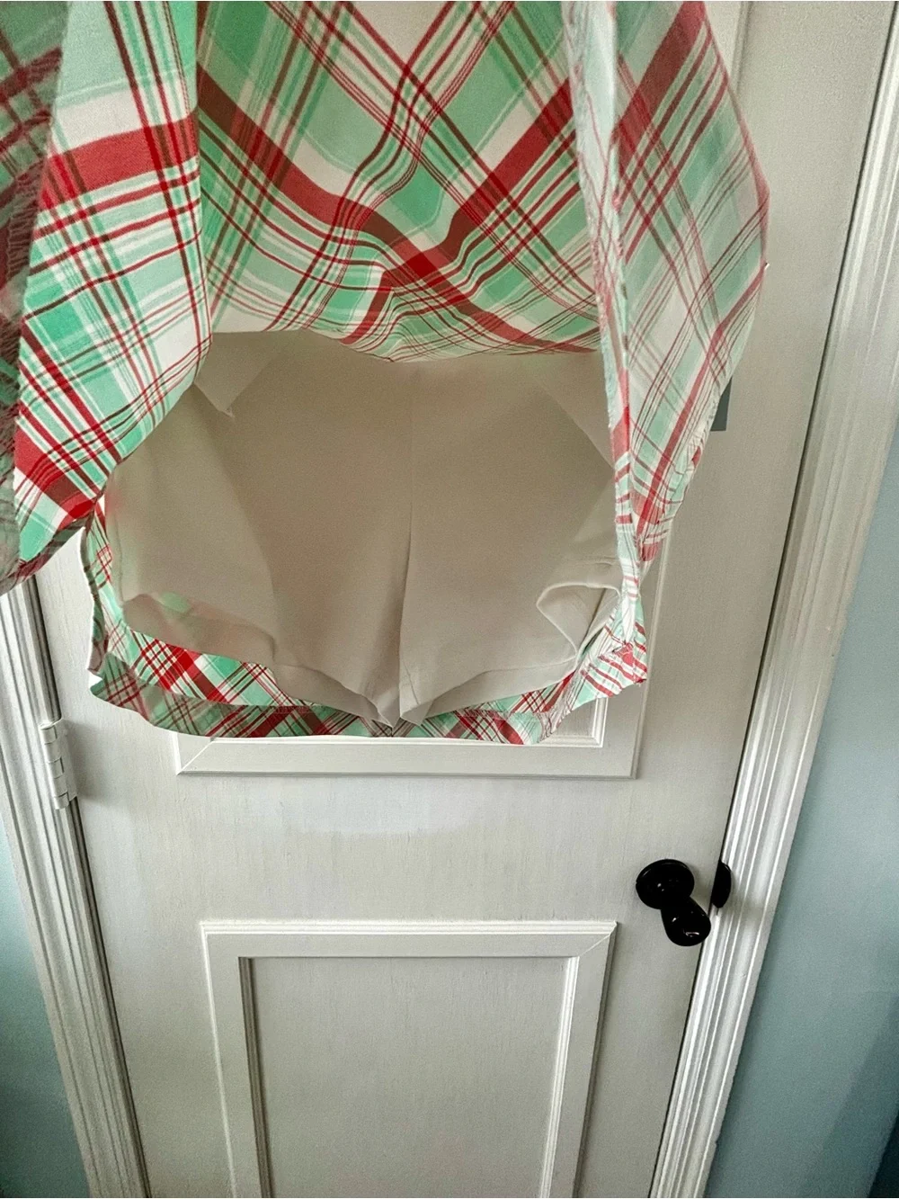 Lady Hagen White Polo and Skort with Pink & Green Plaid Trim - Picture 5 of 7
